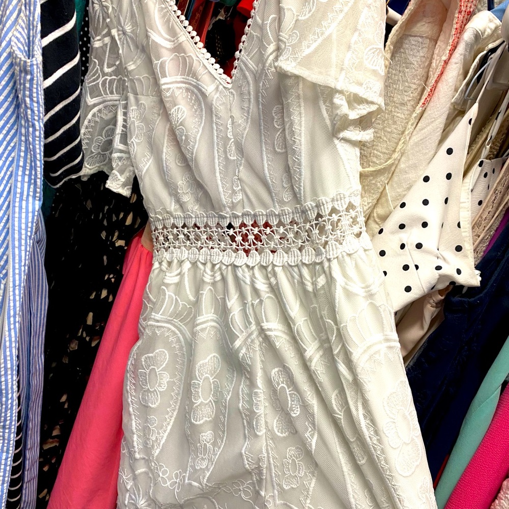 White lace romper